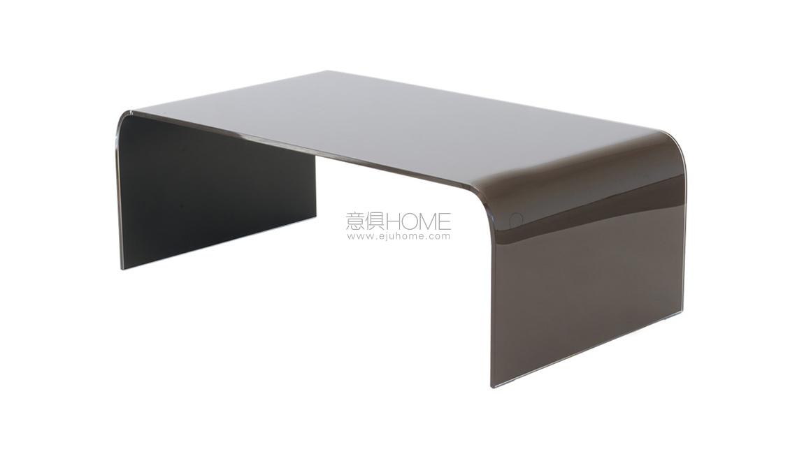 Tavolino in cristallo curvato Randa茶幾