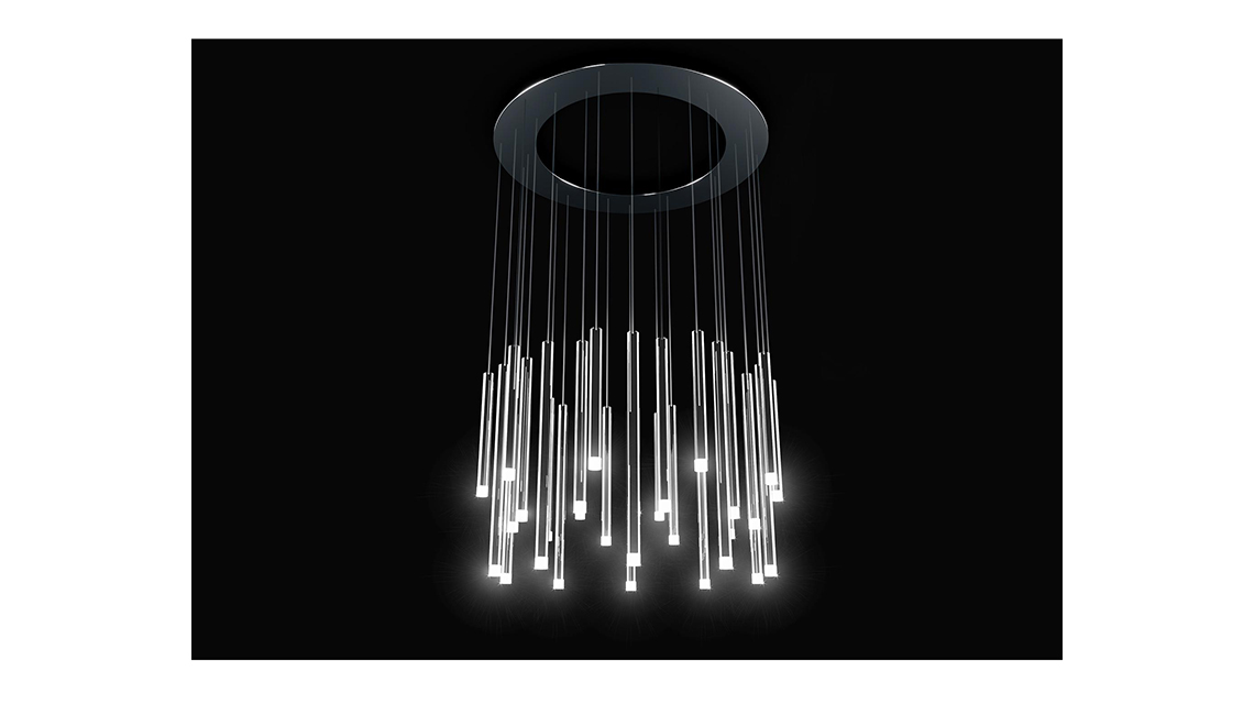 Lampadario tondo con pendenti Black & More吊燈