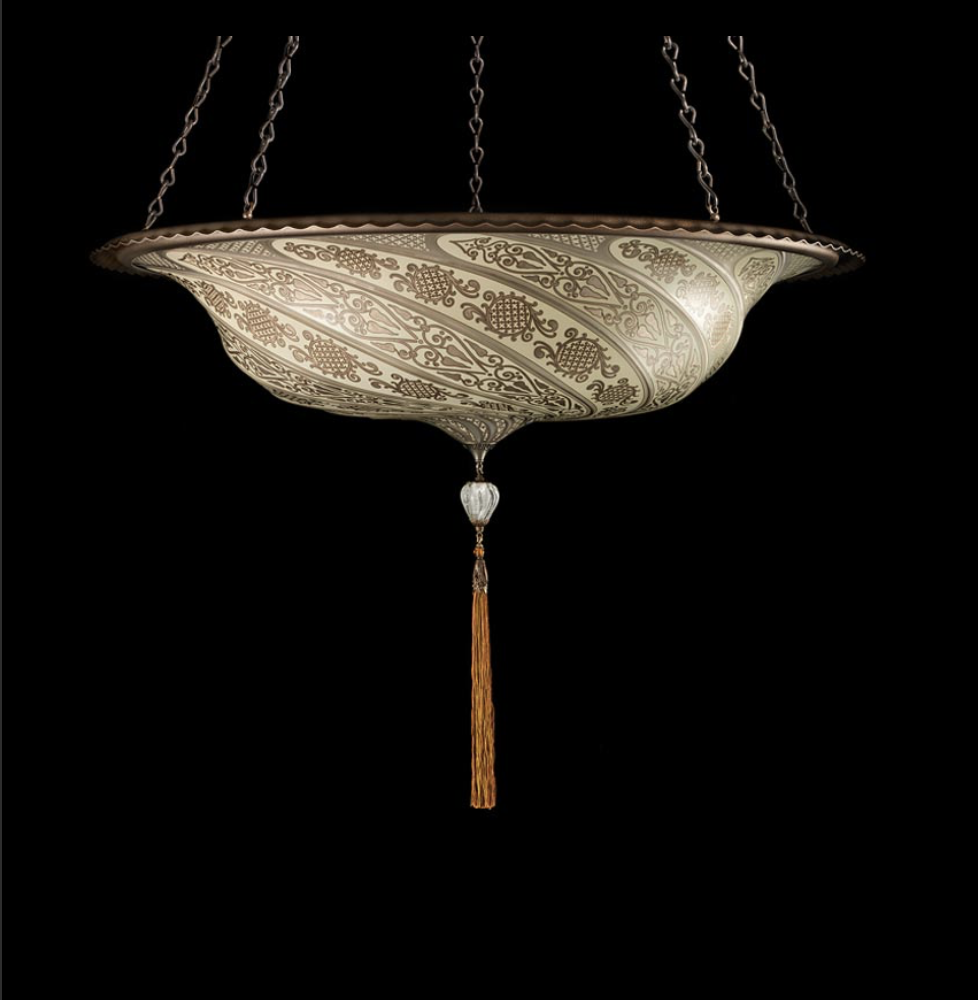 Venetia studiumvScudo Saraceno silver classic glass lamp 吊燈