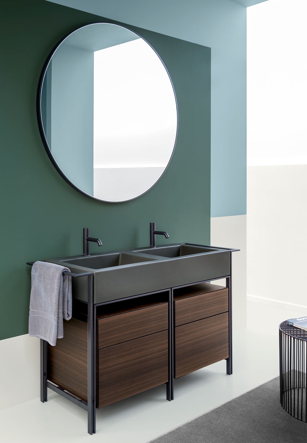 Narciso Doppio帶柜子的洗臉盆